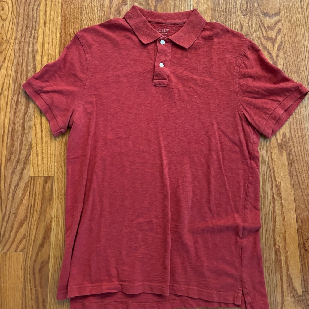 J. Crew red short sleeve polo
